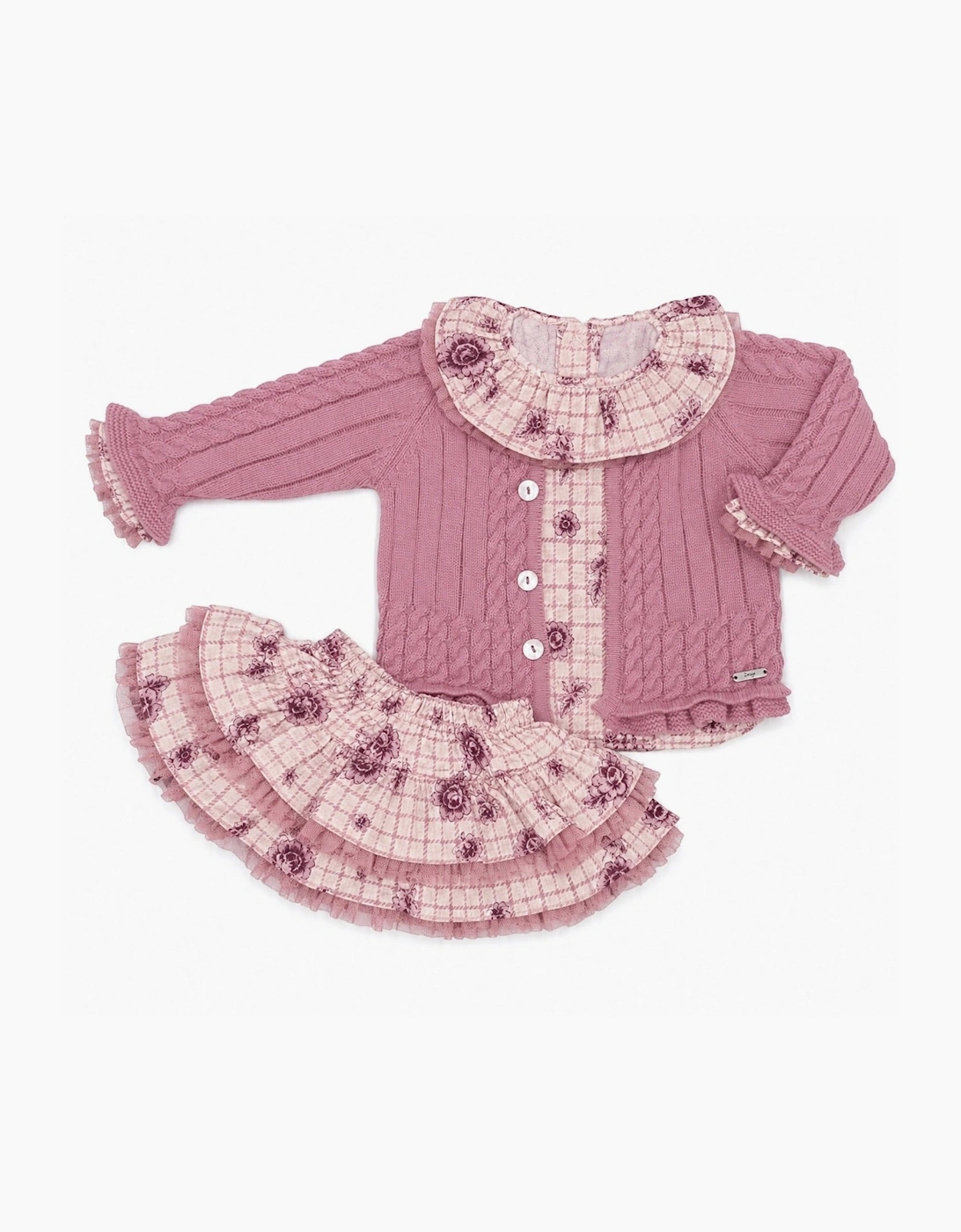 Girls Rose Pink Cable Jam Pant Set