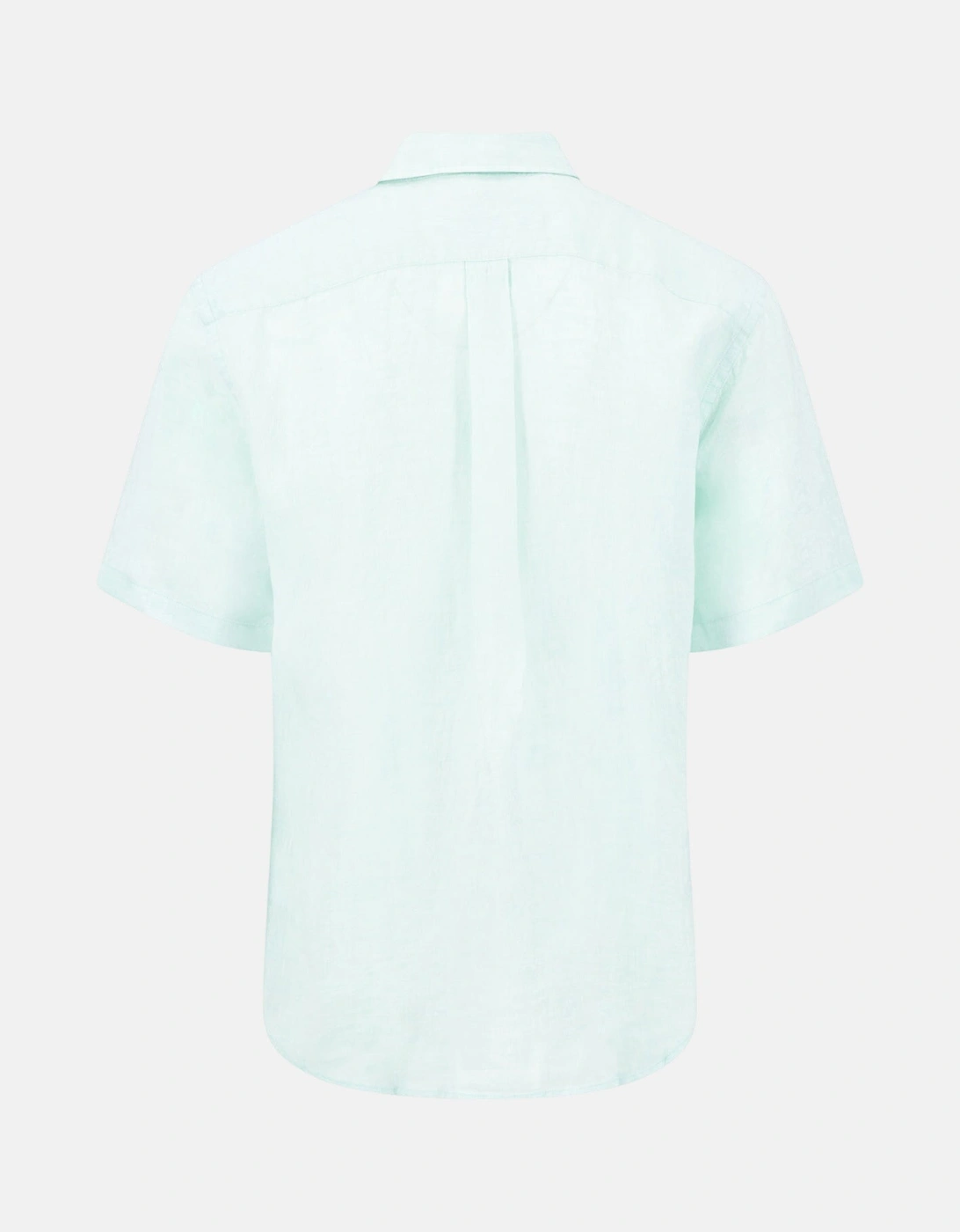 Premium Linen Button Down Short Sleeved Shirt Mint