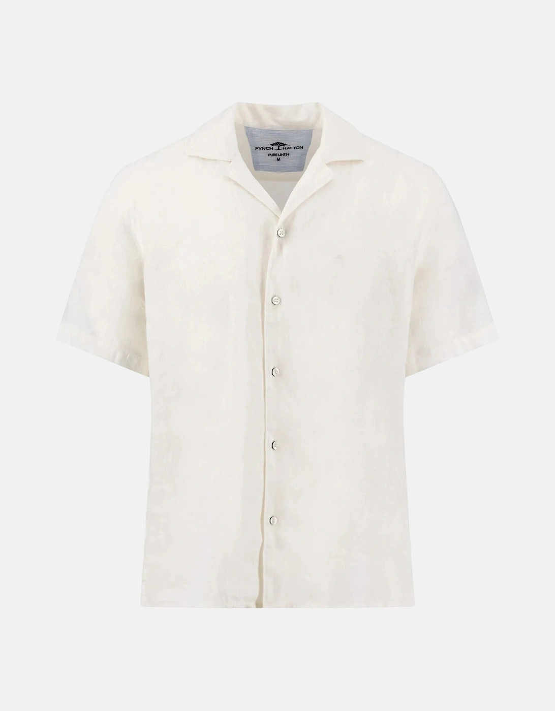 Pure Linen Lapel Collar Short Sleeved Shirt White