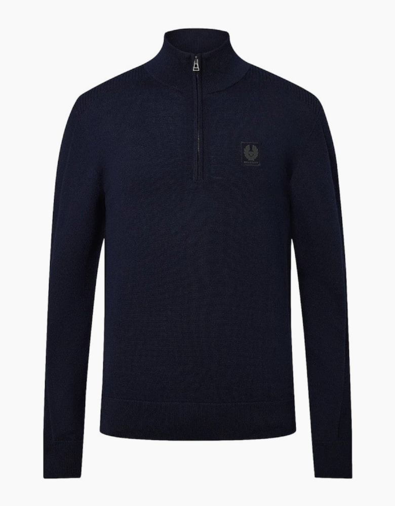 Belstaff Colden Merino Quarter Zip  Dark Ink