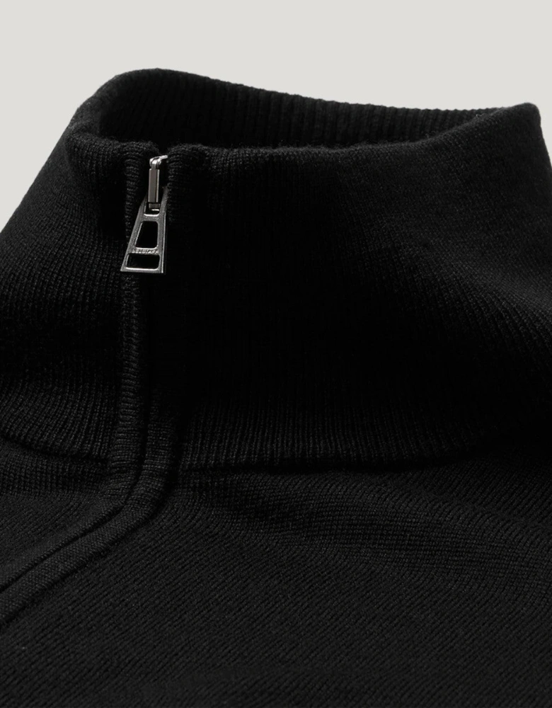Belstaff Colden Merino Quarter Zip  Black