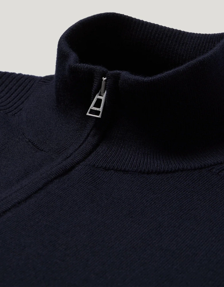 Belstaff Colden Merino Quarter Zip  Dark Ink