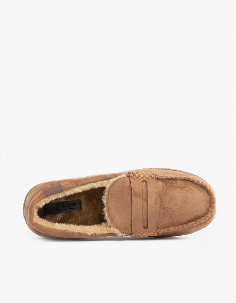 Jo & Joe NEWHAMPSHIRE Mens Moccasin Slippers Cognac