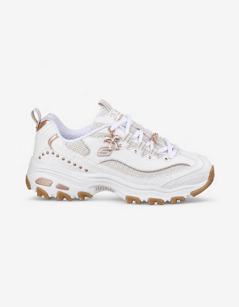 Skechers D'LITES - 20TH ANNIVERSARY Womens Casual Trainers White/Rose Gold