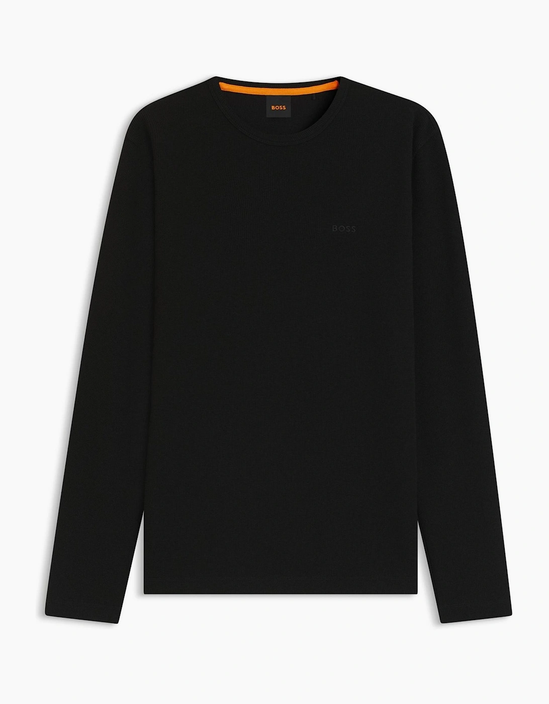 Hugo Boss Men's Wordmark Crew Neck Long Sleeve Regular Fit T-Shirt - Black - Size, 44