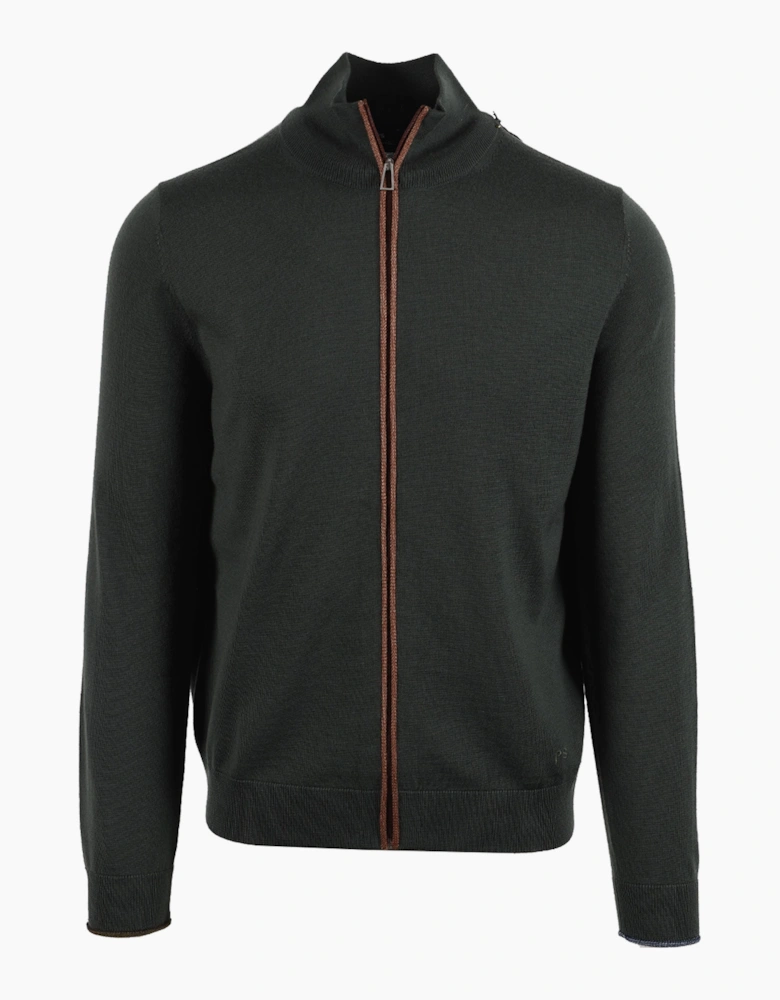 PAUL SMITH CARDIGAN ZIP UP GREEN