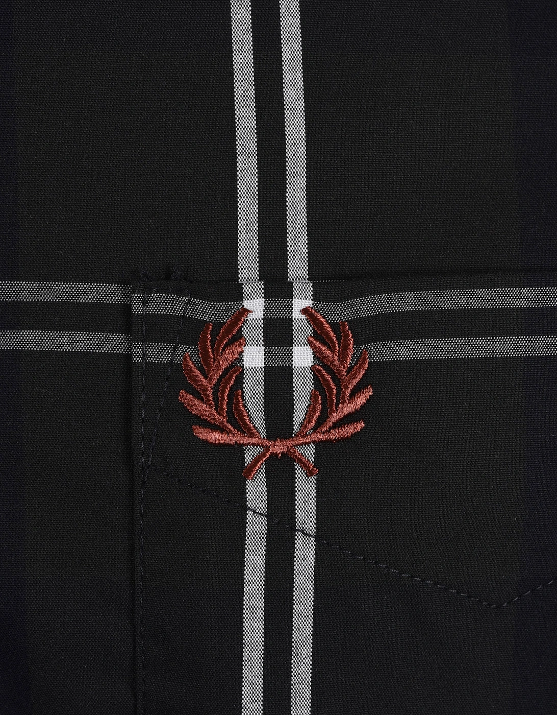 FRED PERRY POPLIN TARTAN SHIRT NIGHT GREEN