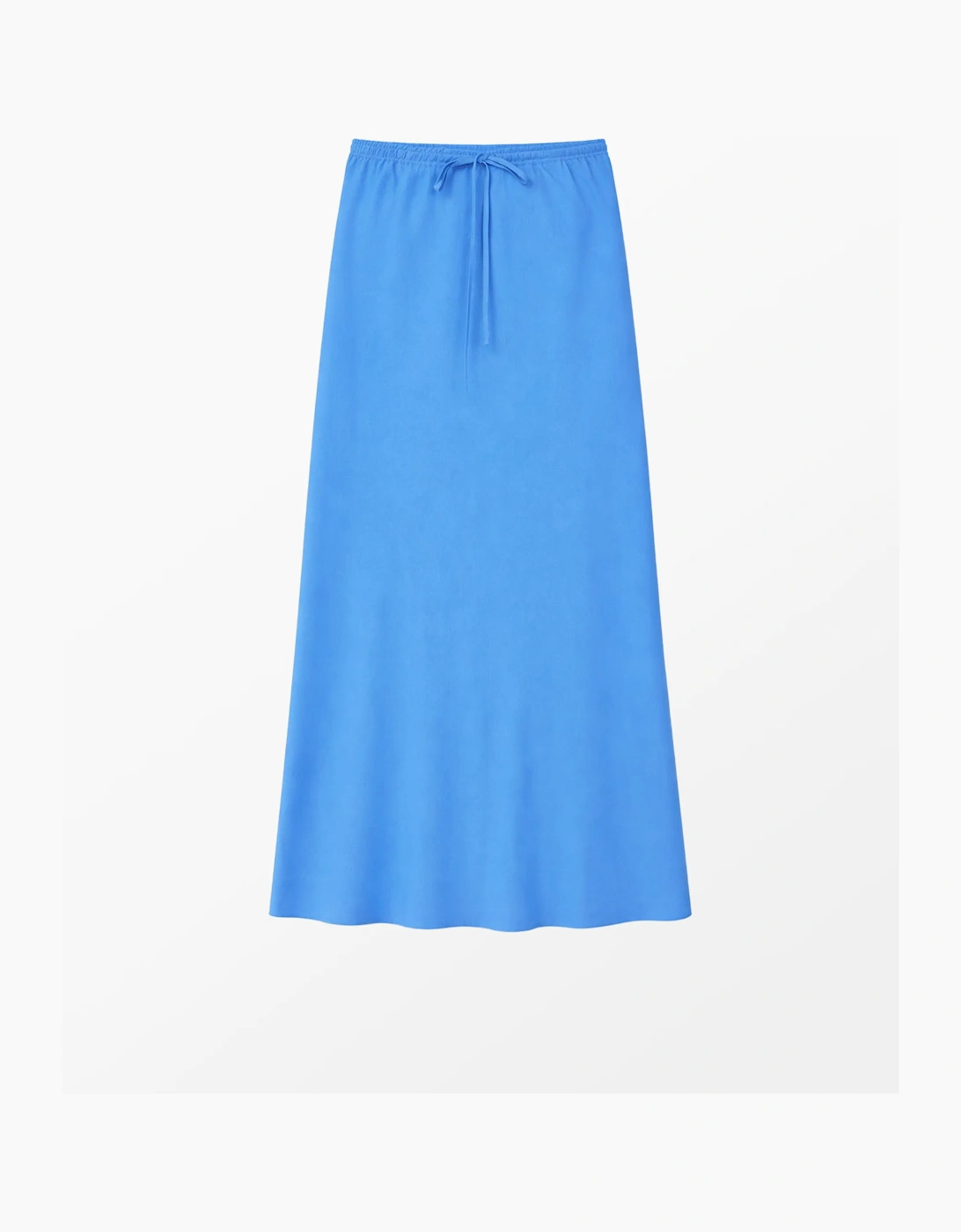 Petite Blue Linen Blend Bias Skirt