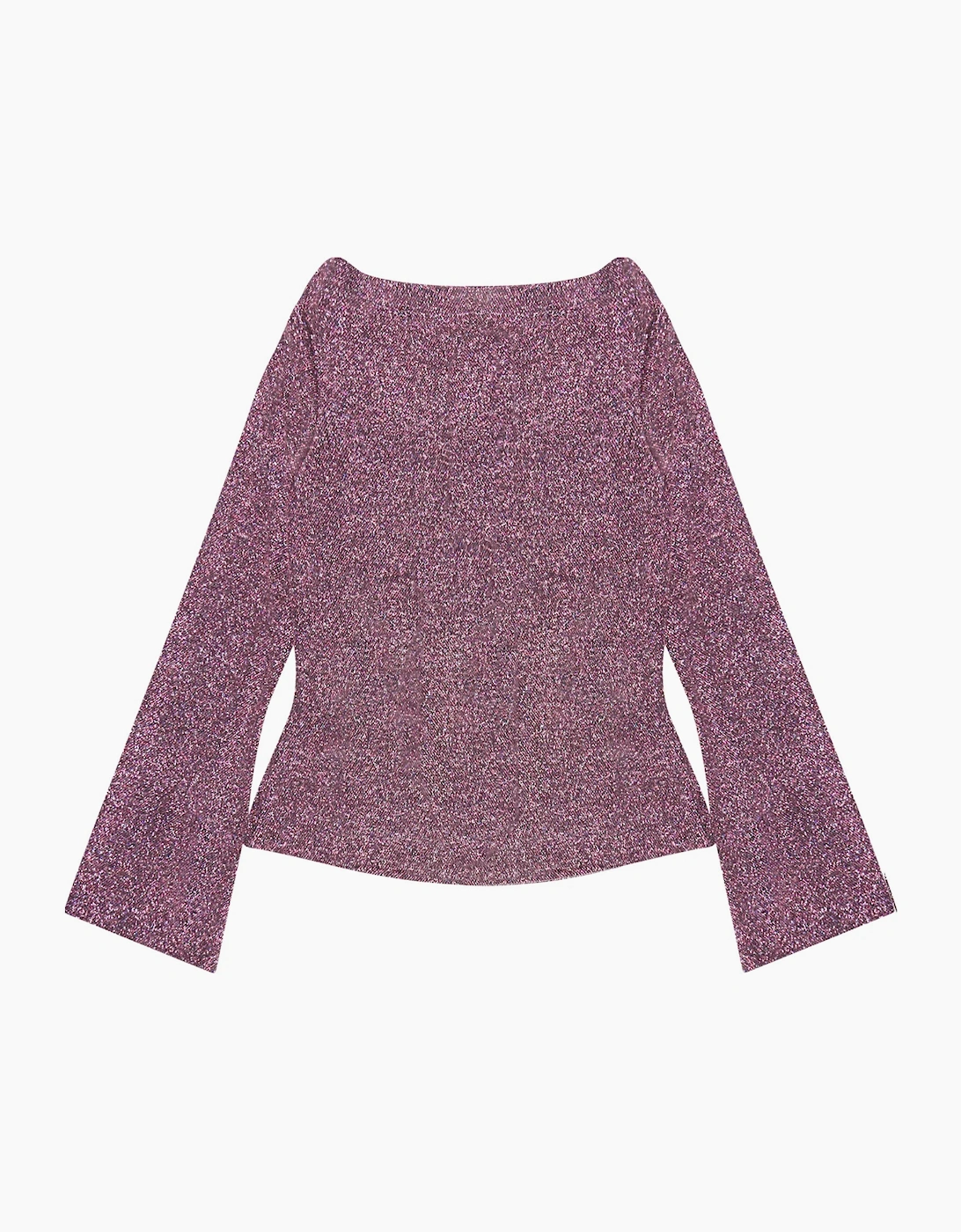 Pink Cowl-Neck Sparkle Jersey Top