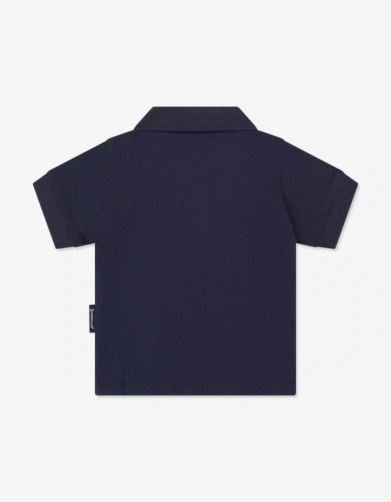 Moncler Enfant Baby Boys Triple Logo Polo Shirt in Navy