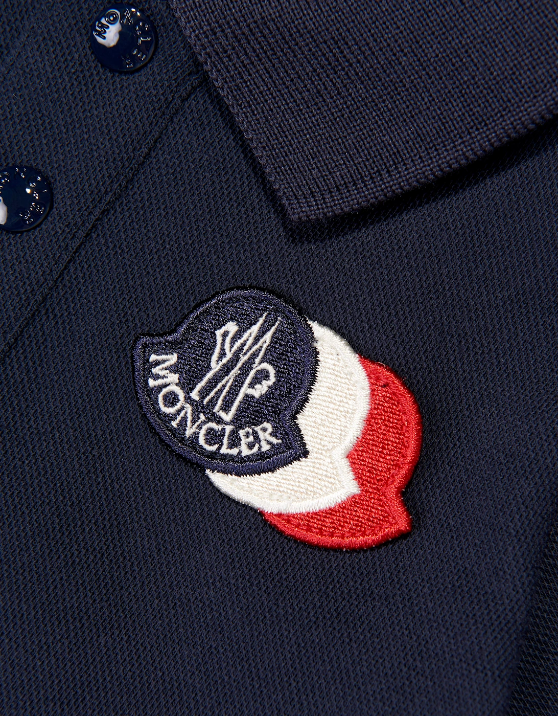 Moncler Enfant Baby Boys Triple Logo Polo Shirt in Navy