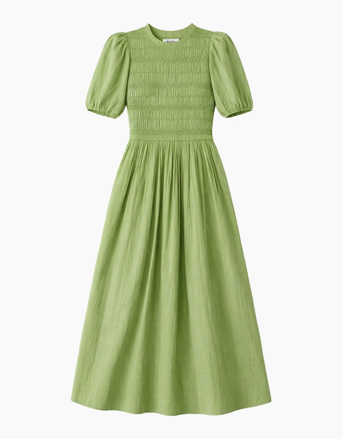 RO&ZO RO&ZO Women's Green Cotton Shirred Bodice Dress