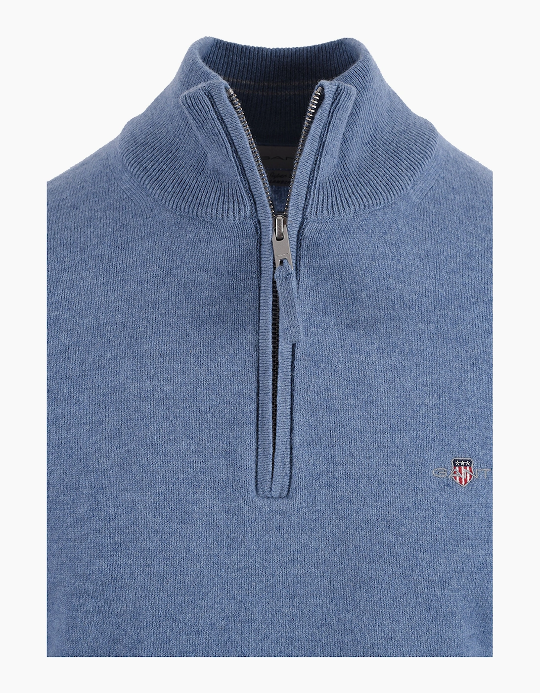 GANT SUPERFINE LAMBSWOOL HALF ZIP BLUE HORIZON