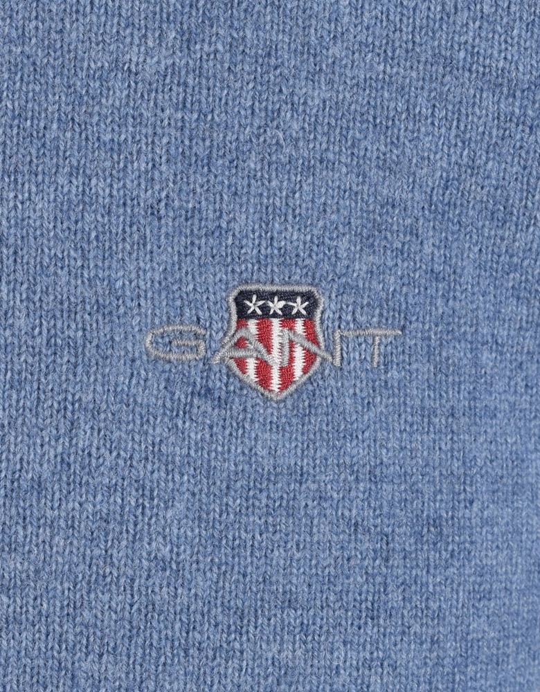 GANT SUPERFINE LAMBSWOOL HALF ZIP BLUE HORIZON