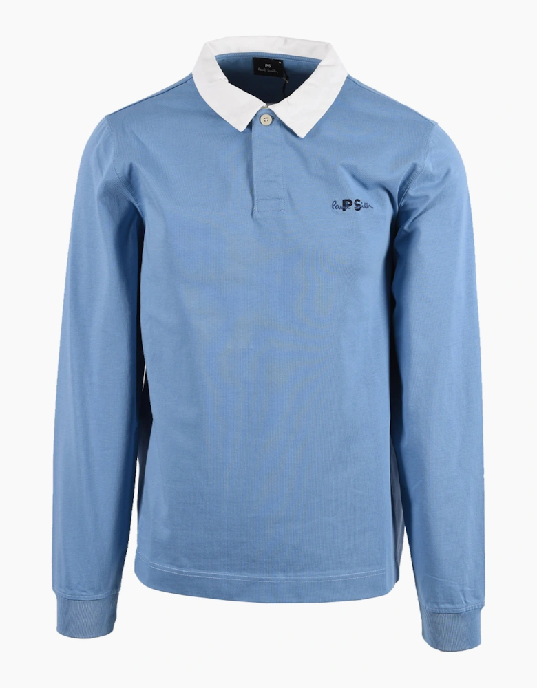 PAUL SMITH LONG SLEEVE POLO BLUE