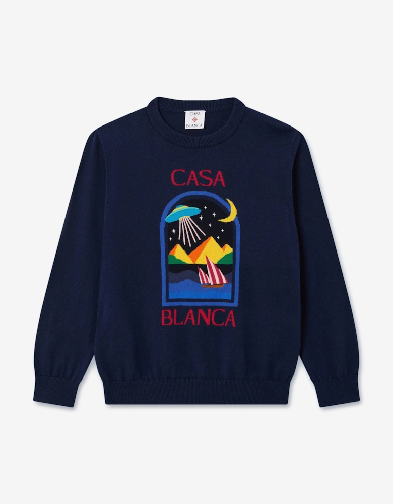Casablanca Boys Pyramid Abduction Sweatshirt in Black