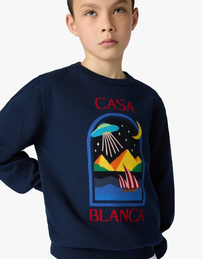 Casablanca Boys Pyramid Abduction Sweatshirt in Black