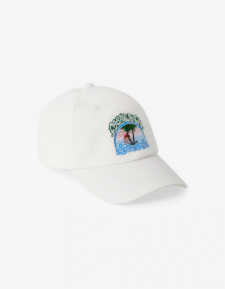 Casablanca Kids Palm Tree Cap in White