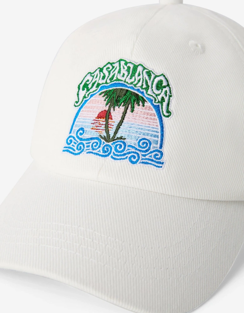Casablanca Kids Palm Tree Cap in White