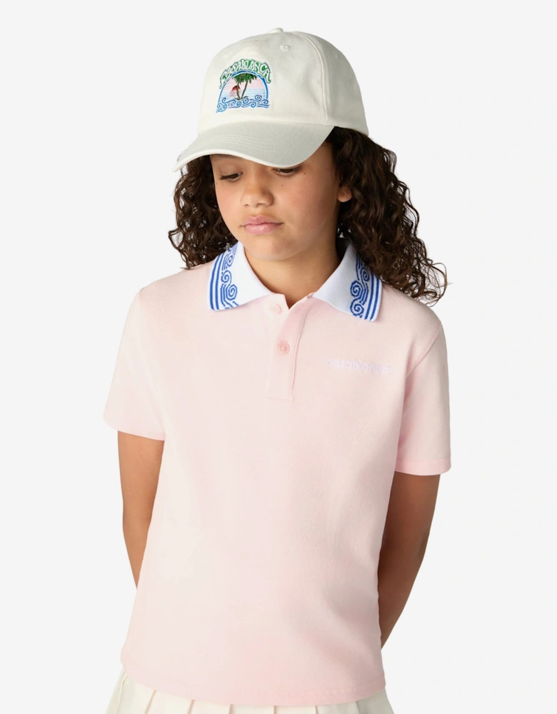 Casablanca Kids Palm Tree Cap in White
