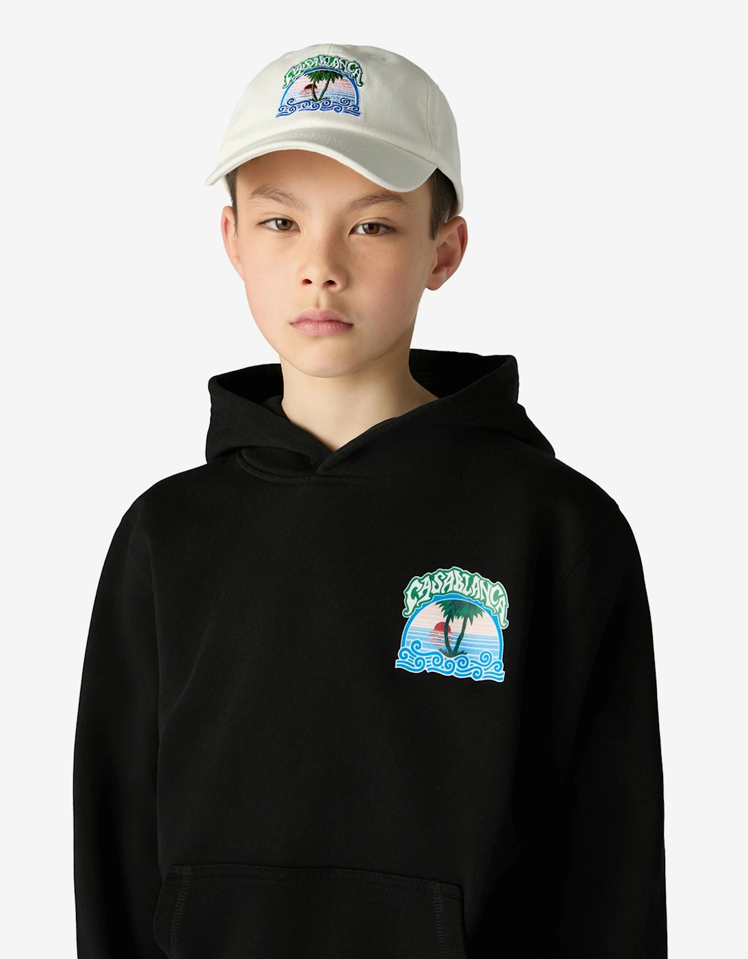 Casablanca Kids Palm Tree Cap in White