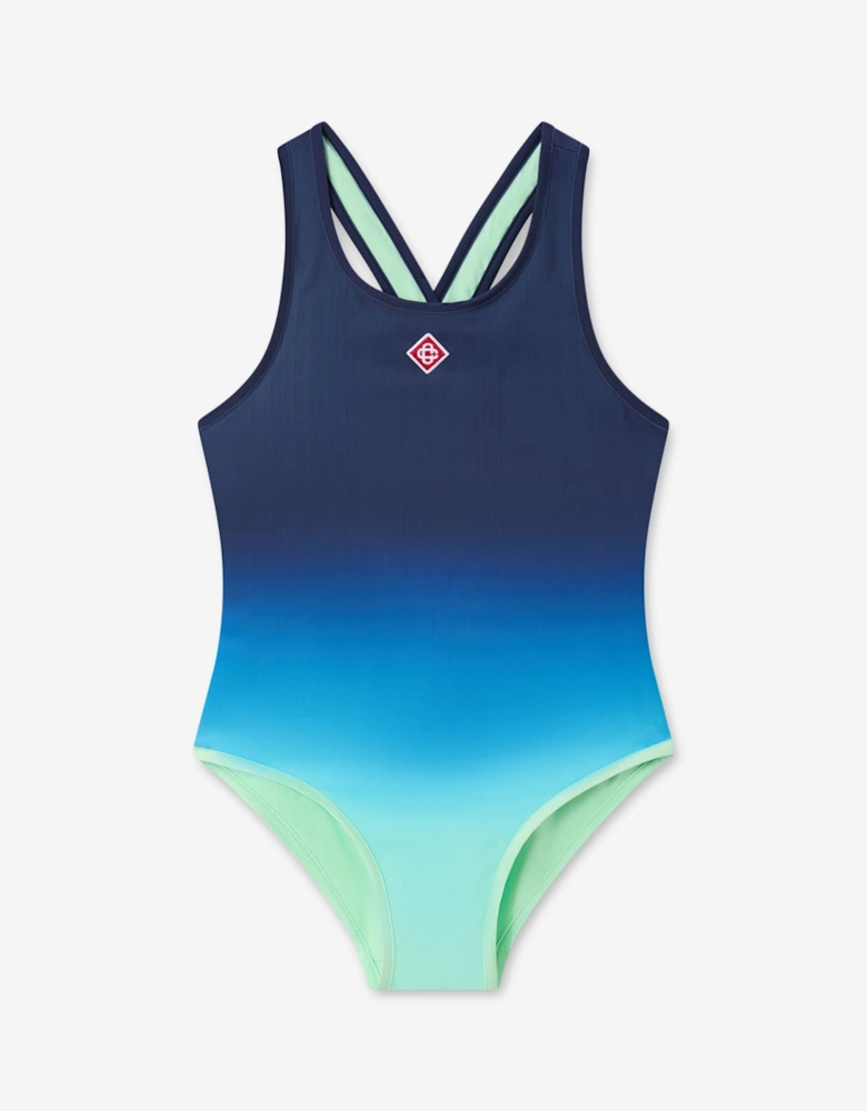 Casablanca Girls Gradient Swimsuit in Blue