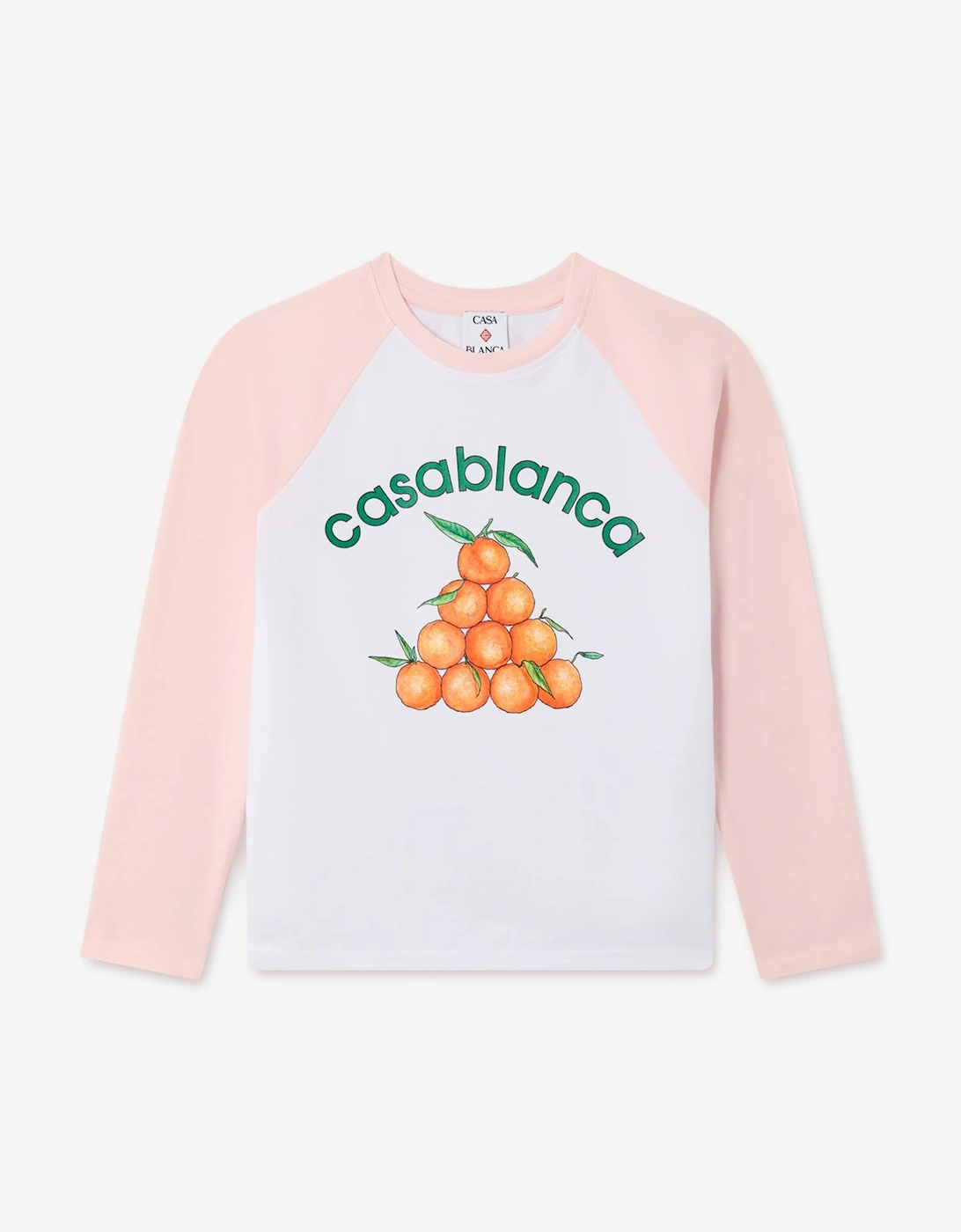 Casablanca Girl's Casablanca Girls Orange Print Baseball T-Shirt in Pink