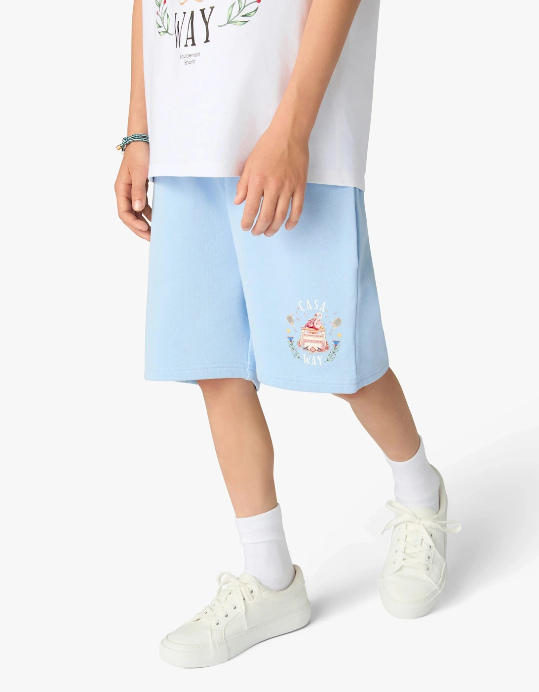 Casablanca Kids Casaway Print Sweatshorts in Blue
