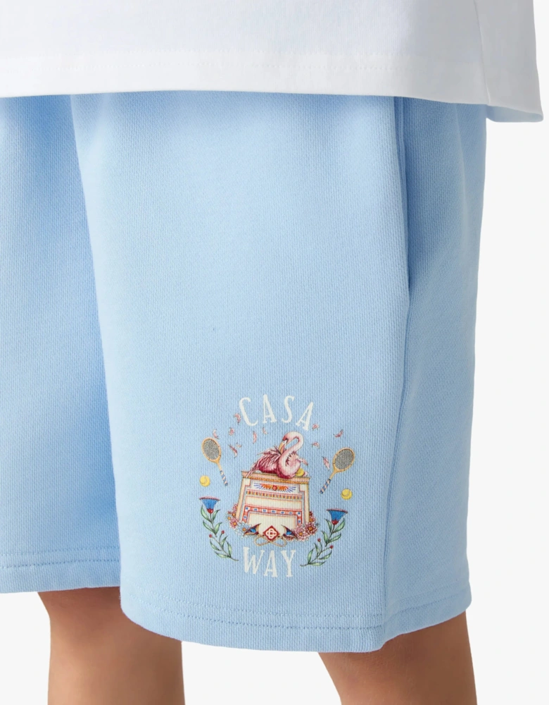 Casablanca Kids Casaway Print Sweatshorts in Blue