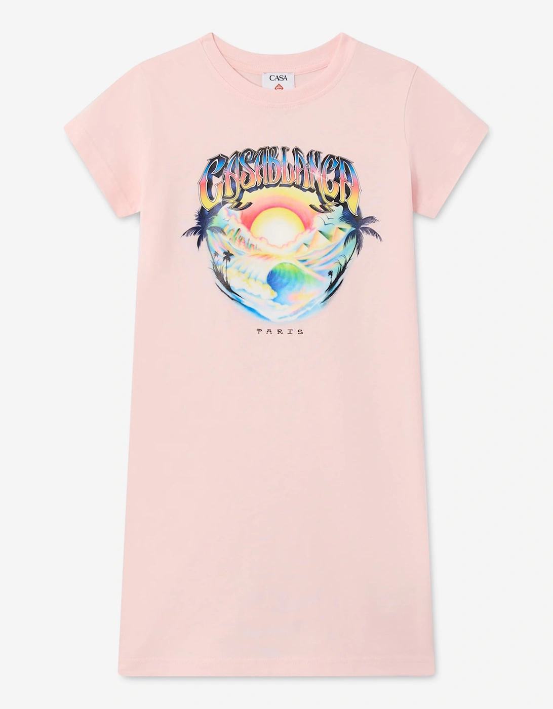 Casablanca Girls Casa Airspray Printed T-Shirt Dress in Pink