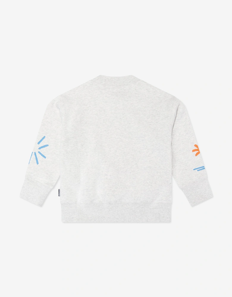 Palm Angels Boys Palm Drawing Sweatshirt in Grey