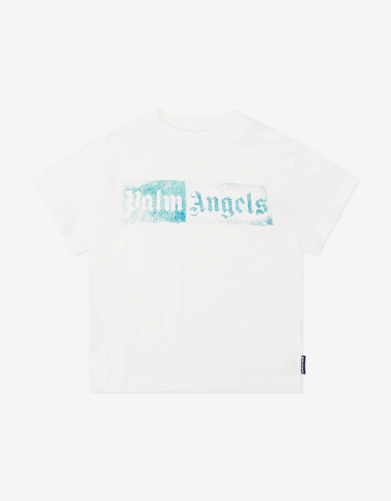 Palm Angels Kids Palm Boxe Jersey T-Shirt in Ivory