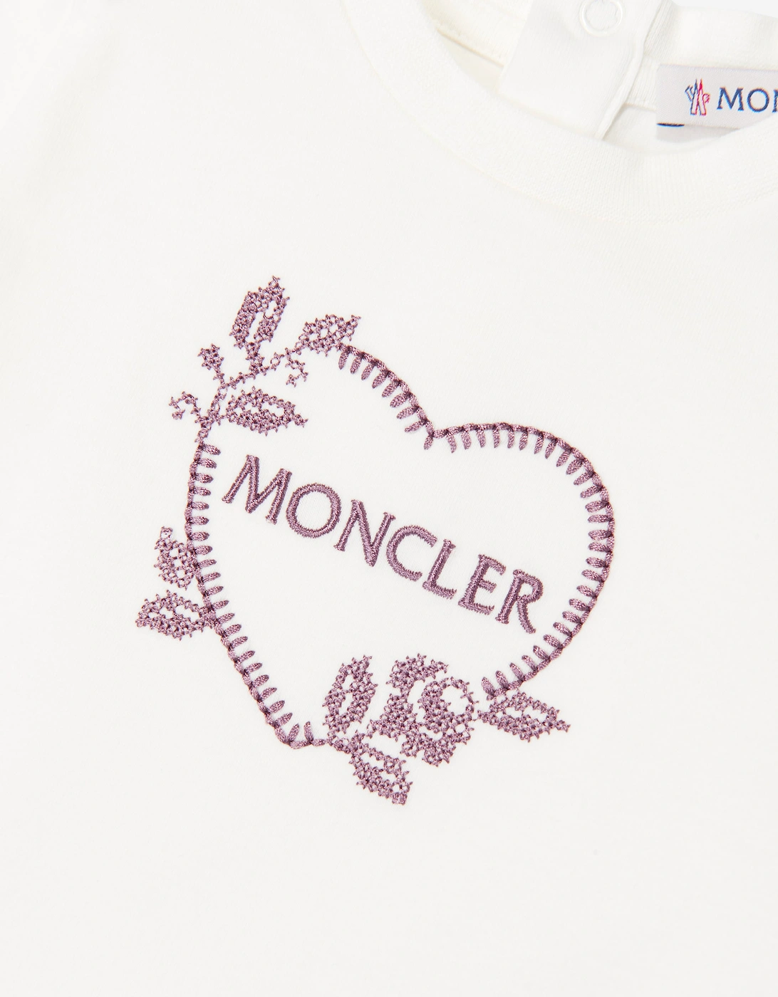 Moncler Enfant Baby Girls Heart Logo T-Shirt in Ivory