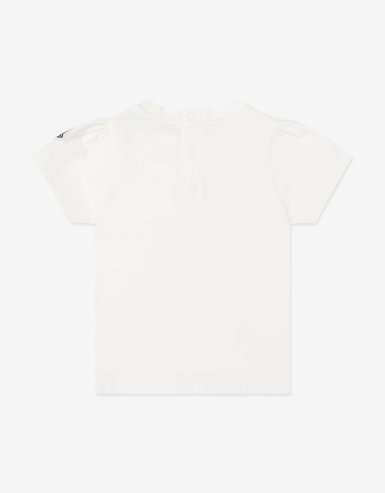 Moncler Enfant Baby Girls Heart Logo T-Shirt in Ivory