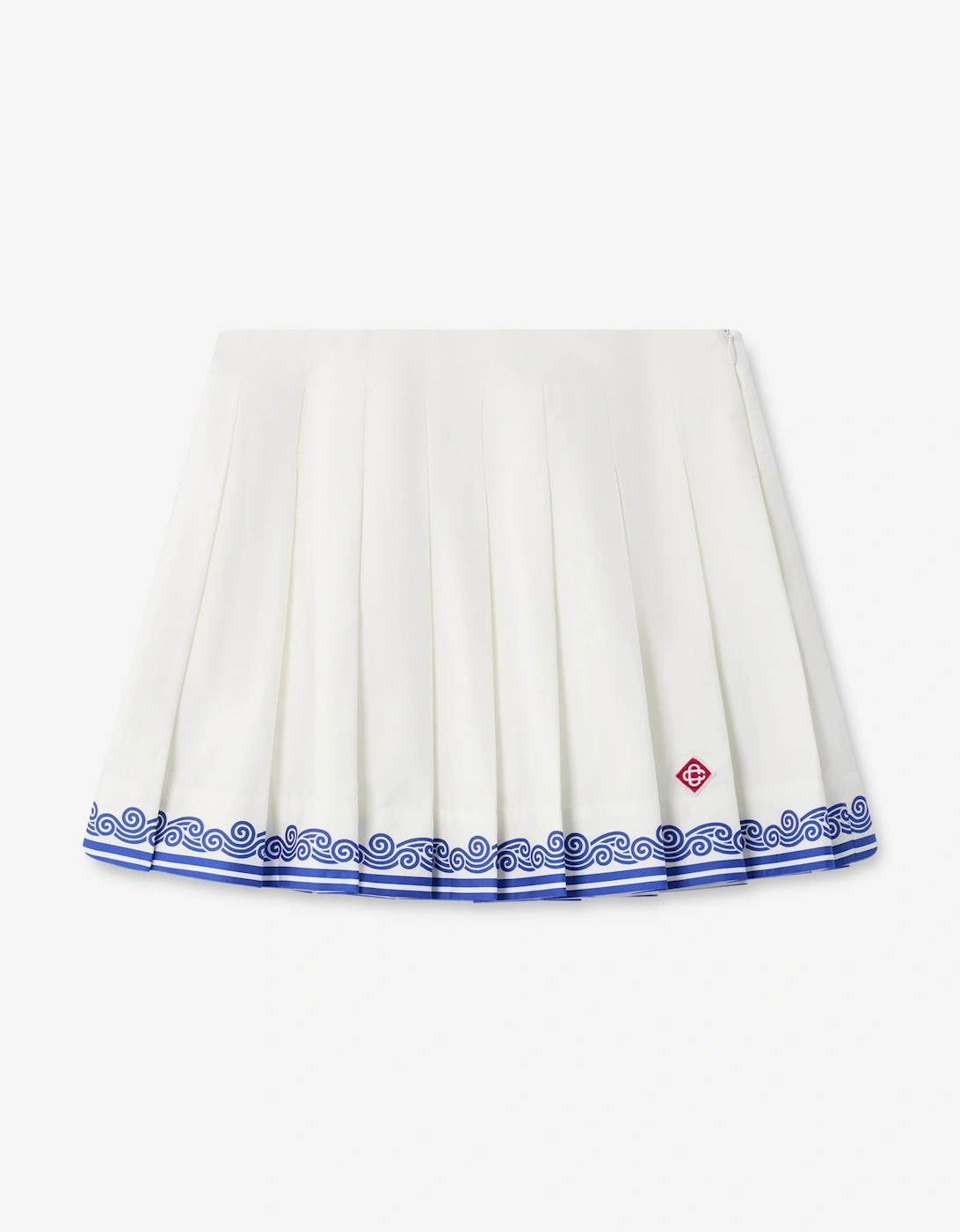 Casablanca Girls Printed Cotton Pleated Skirt in White