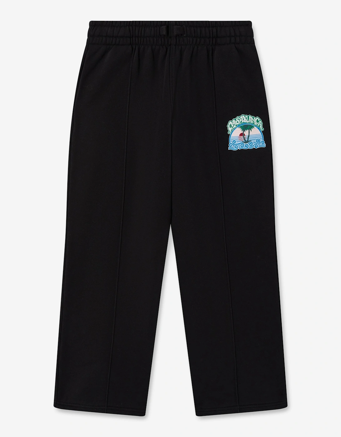 Casablanca Kids Loopback Palm Tree Print Joggers in Black