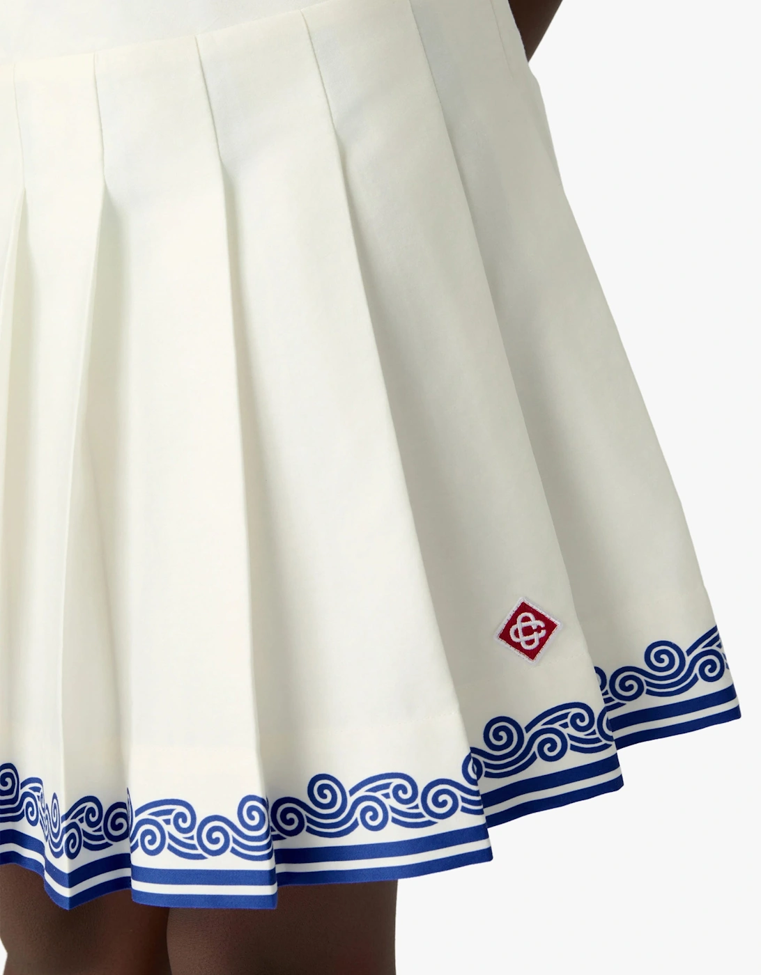 Casablanca Girls Printed Cotton Pleated Skirt in White