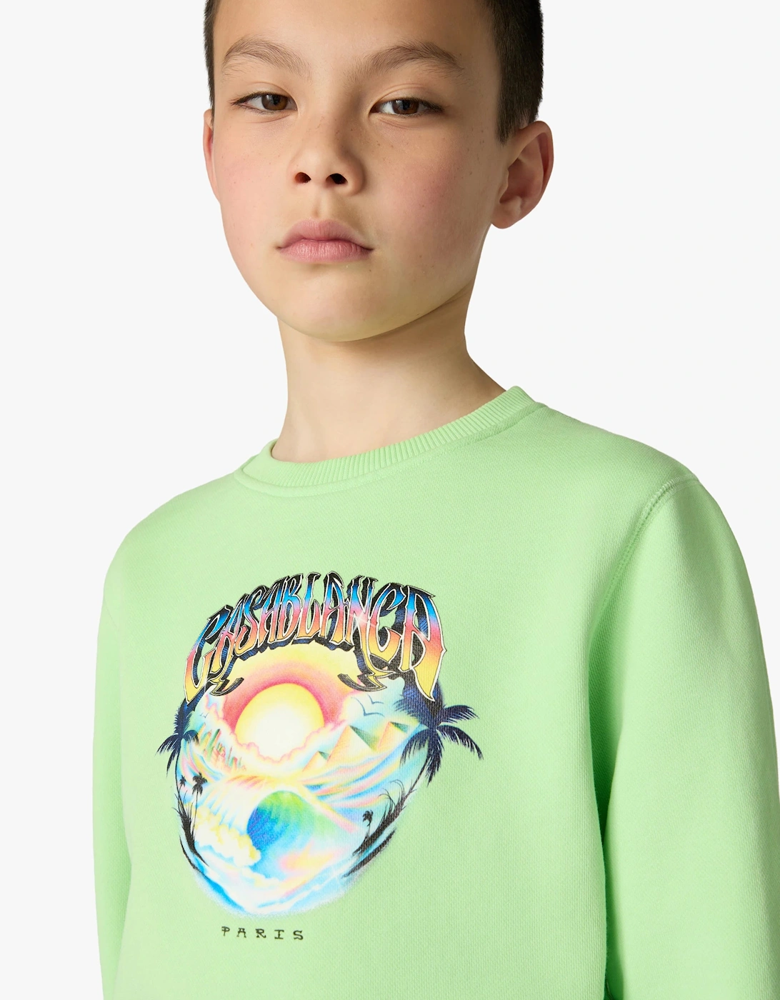 Casablanca Kids Casa Airspray Print Sweatshirt in Green