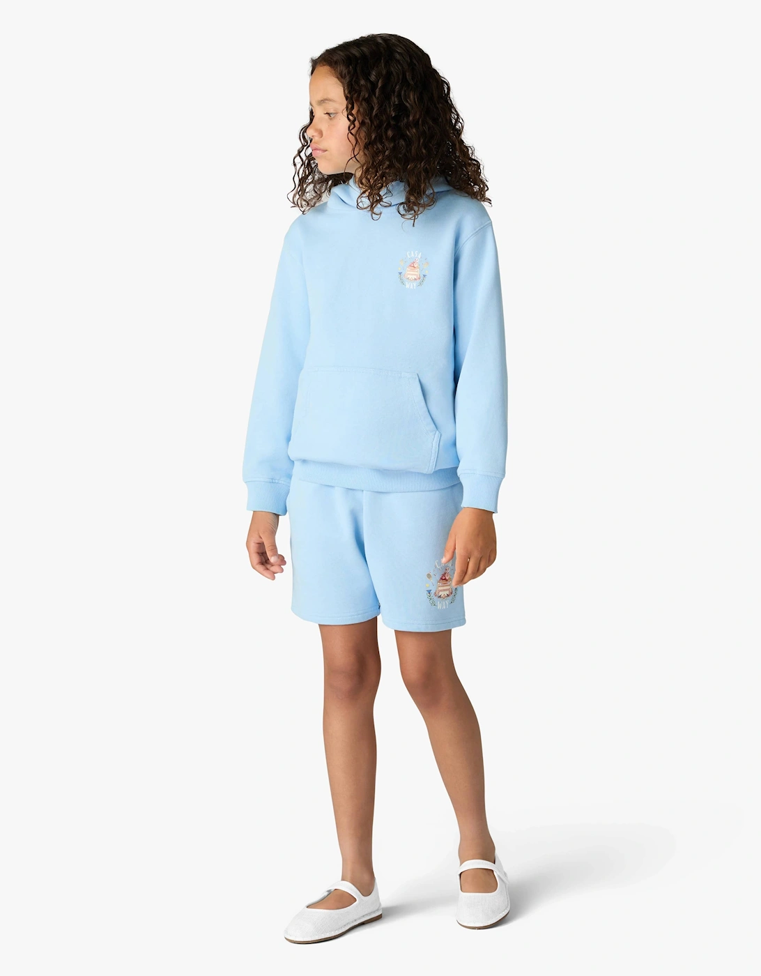 Casablanca Kids Loopback Casaway Print Hoodie in Blue
