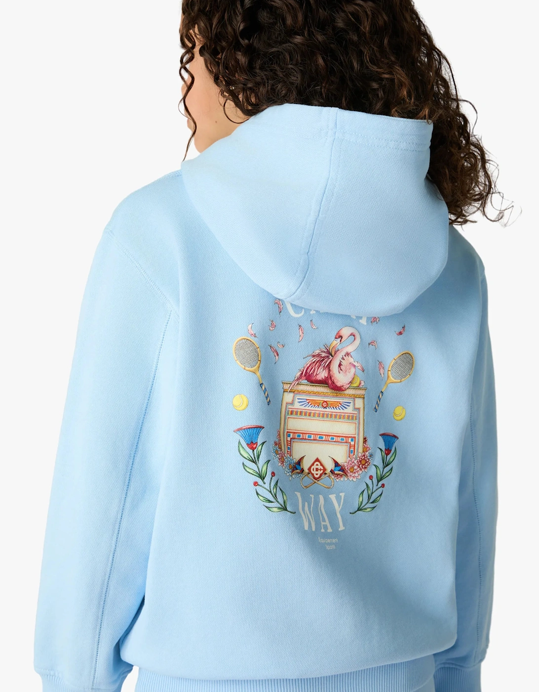 Casablanca Kids Loopback Casaway Print Hoodie in Blue