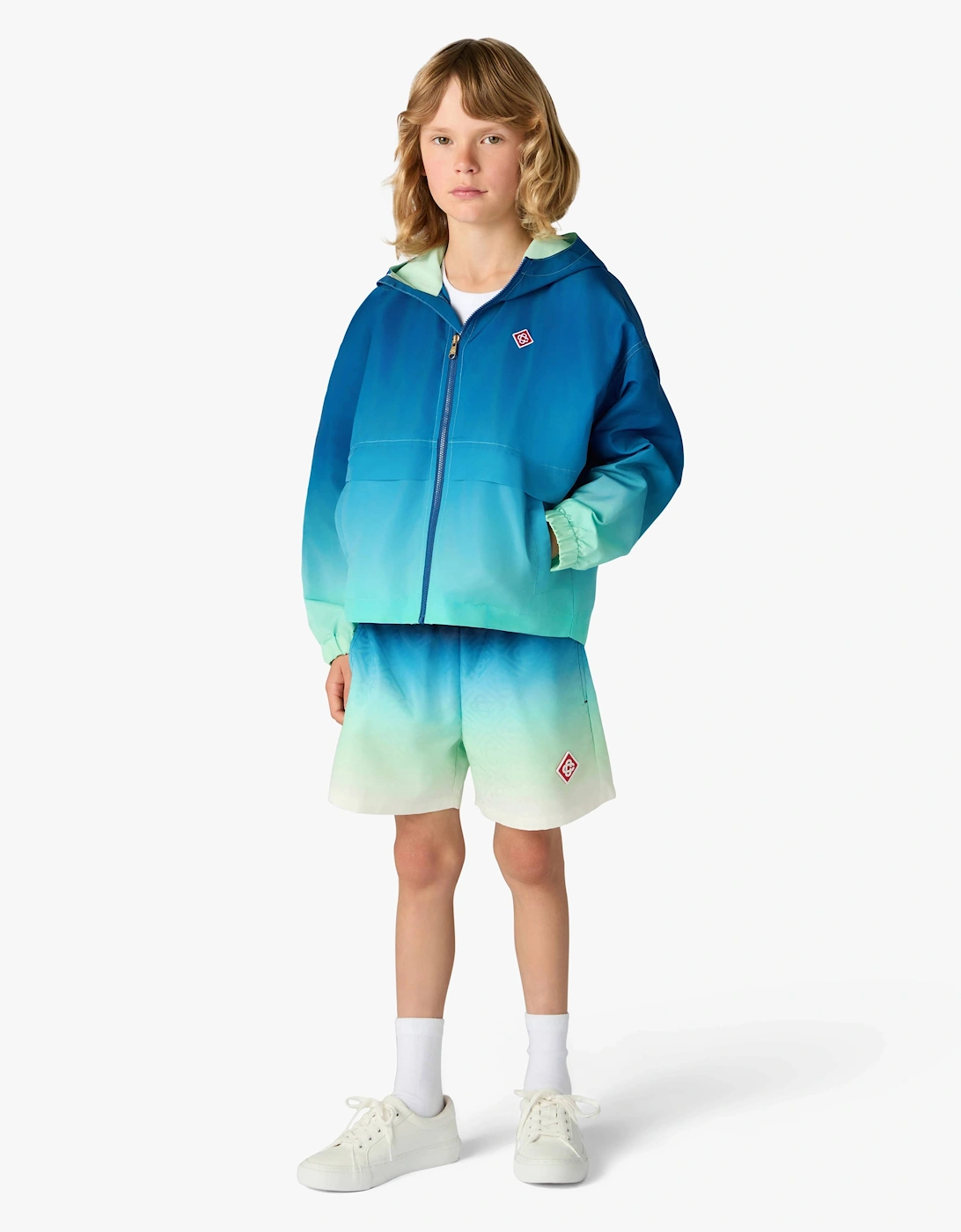 Casablanca Kids Gradient Hooded Jacket in Blue