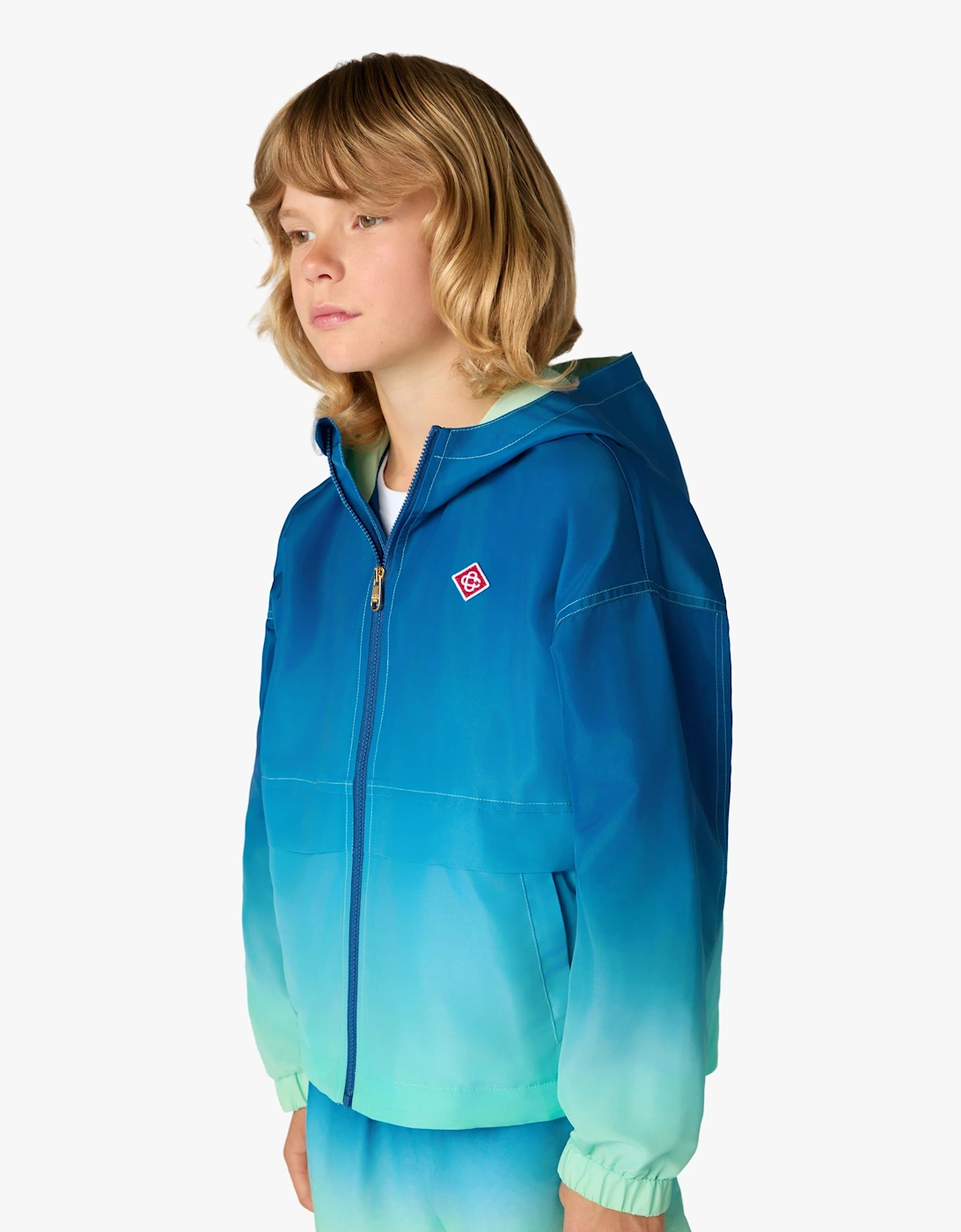 Casablanca Kids Gradient Hooded Jacket in Blue