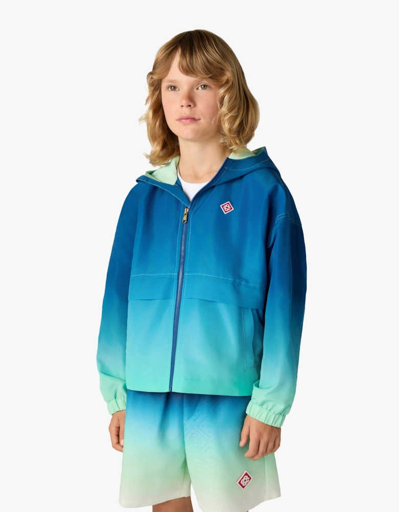 Casablanca Kids Gradient Hooded Jacket in Blue
