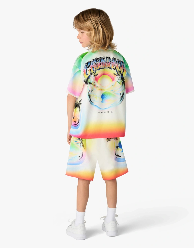 Casablanca Boys Casa Airspray Printed Shorts in Multicolour