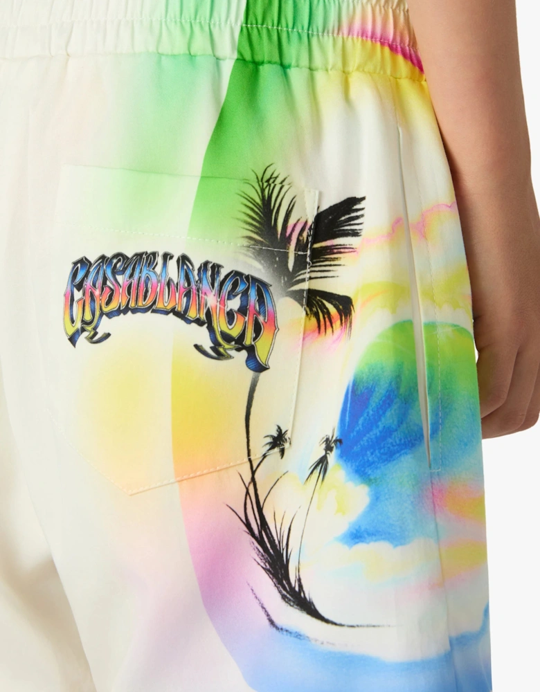 Casablanca Boys Casa Airspray Printed Shorts in Multicolour