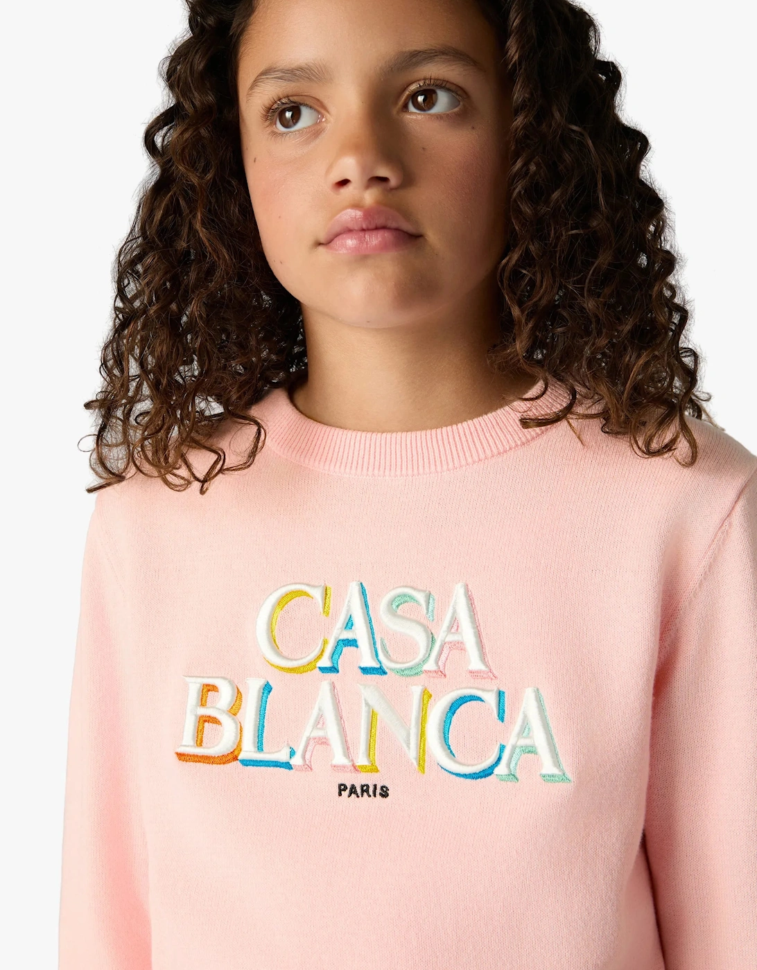 Casablanca Girls Stacked Logo Sweatshirt in Pink
