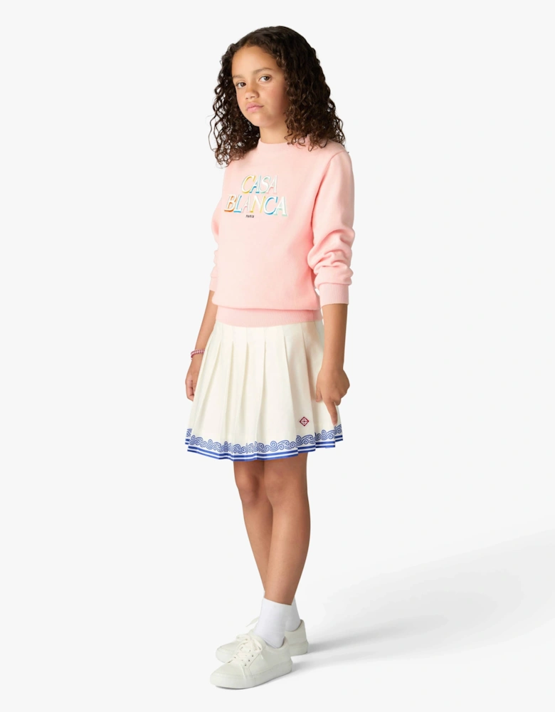 Casablanca Girls Stacked Logo Sweatshirt in Pink