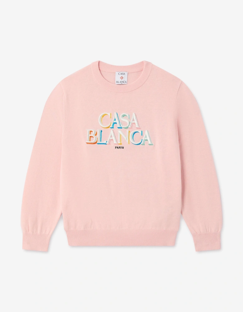 Casablanca Girls Stacked Logo Sweatshirt in Pink