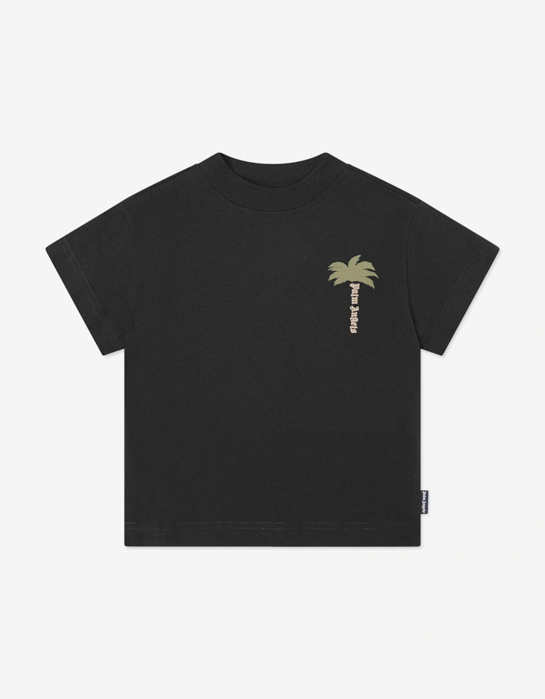 Palm Angels Kids Palm Logo Jersey T-Shirt in Black
