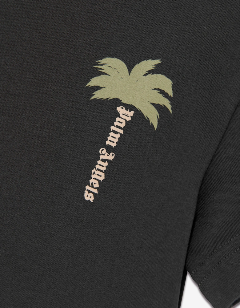 Palm Angels Kids Palm Logo Jersey T-Shirt in Black